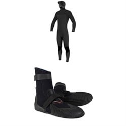 O'Neill 5​/4​+ Hyperfreak Chest Zip Hooded Wetsuit ​+ Heat 5mm Round Toe Boots