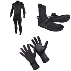 O'Neill 4​/3​+ Psycho Tech Chest Zip Wetsuit ​+ 3​/2 Psycho Tech Split Toe Wetsuit Boots ​+ 1.5mm Psycho Tech Gloves