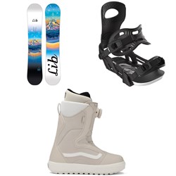 Lib Tech Glider BTX Snowboard ​+ Bent Metal Metta Snowboard Bindings ​+ Vans Encore OG Snowboard Boots - Women's 2026